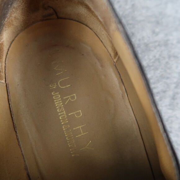 Johnston & Murphy Shoes Mens 10 Oxfords Derby Cap Toe Black Leather Dress Formal - Picture 14 of 14